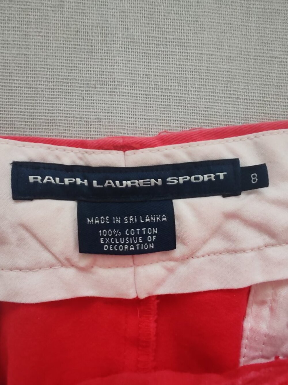 Ralph Lauren Sport Women's Red Chino Shorts Size 8 Cotton Classic Preppy - Picture 6 of 12